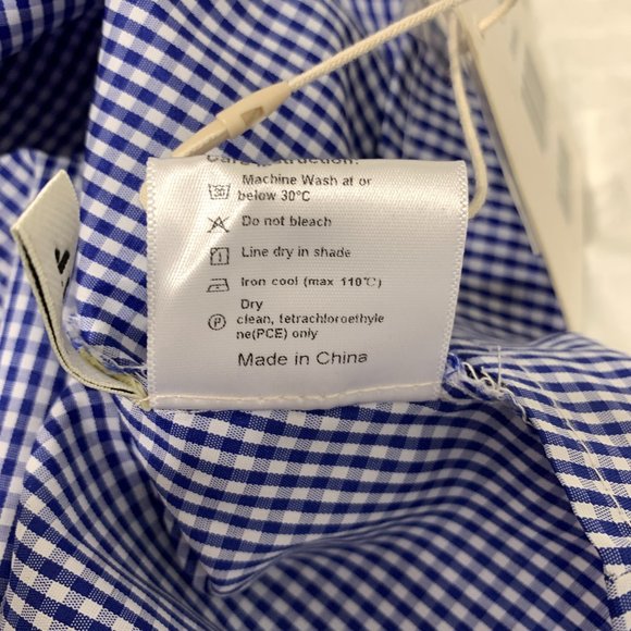 J. ING Off-Shoulder Gingham Blue Midi Fit & Flare Dress NWT Womens Size Large - Picture 10 of 14